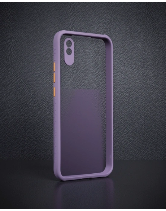Xiaomi Redmi 9a Kılıf Miami Şeffaf Silikon - Açık Mor