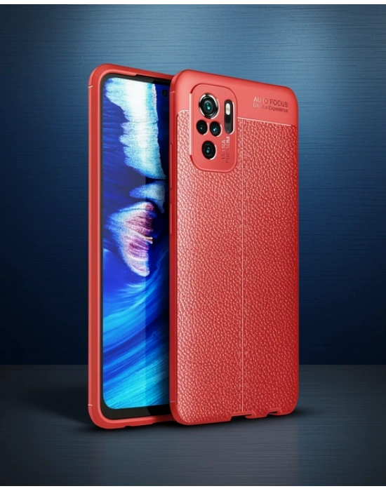 Xiaomi Redmi Note 10 Kılıf Auto Focus Kapak - Kırmızı
