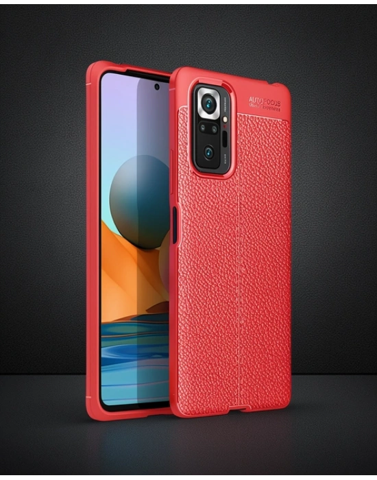 Xiaomi Redmi Note 10 Pro Kılıf Auto Focus Kapak - Kırmızı