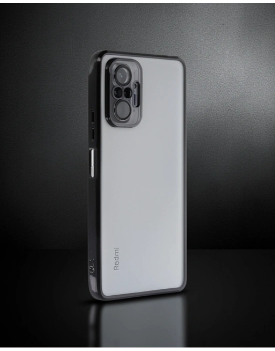 Xiaomi Redmi Note 10 Pro Kılıf Razer Lensli Silikon - Siyah