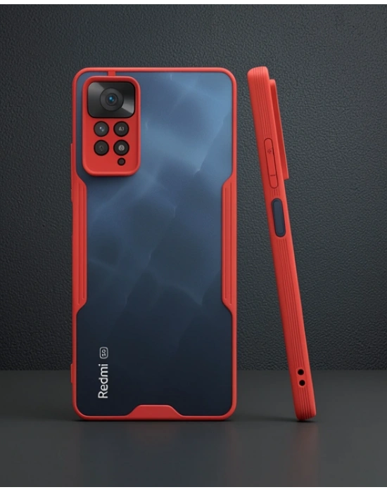 Xiaomi Redmi Note 11 Pro Kılıf Platin Silikon - Kırmızı