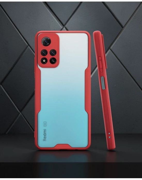 Xiaomi Redmi Note 11 Pro Plus 5g Kılıf Platin Silikon - Kırmızı