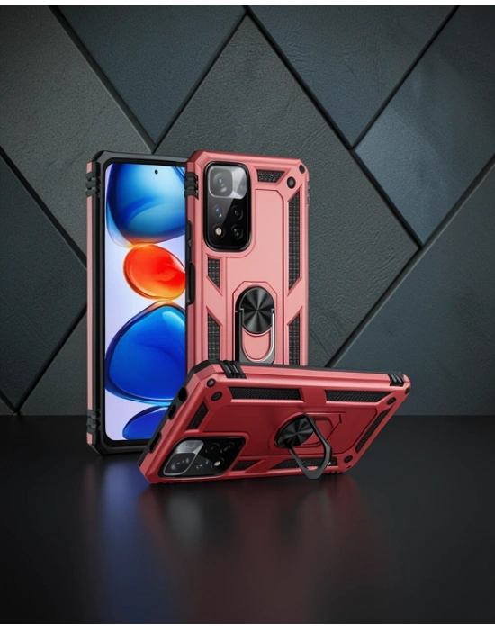 Xiaomi Redmi Note 11 Pro Plus 5g Kılıf Sofya Yüzüklü Silikon Kapak - Rose