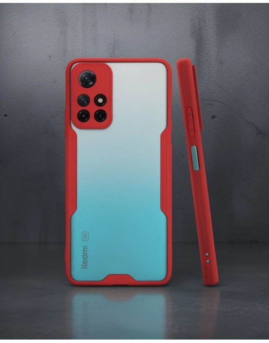 Xiaomi Redmi Note 11t Kılıf Platin Silikon - Kırmızı