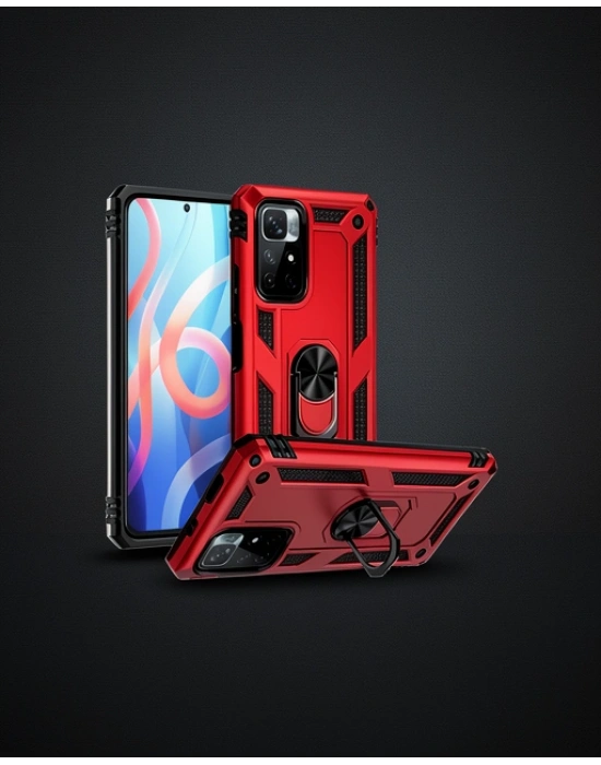 Xiaomi Redmi Note 11t Kılıf Sofya Yüzüklü Silikon Kapak - Gold