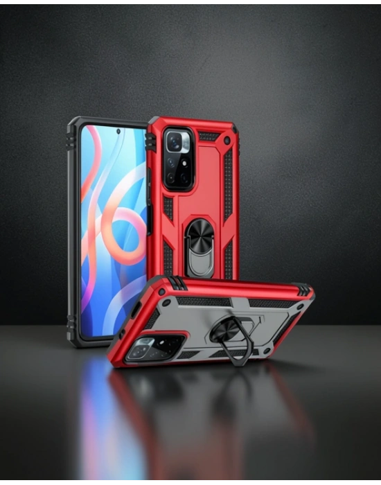 Xiaomi Redmi Note 11t Kılıf Sofya Yüzüklü Silikon Kapak - Gümüş
