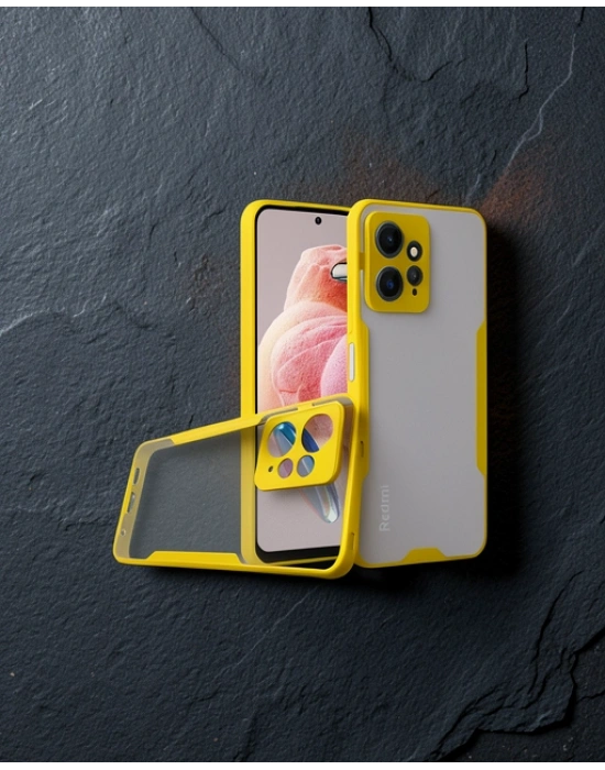 Xiaomi Redmi Note 12 4g Kılıf Platin Silikon - Sarı
