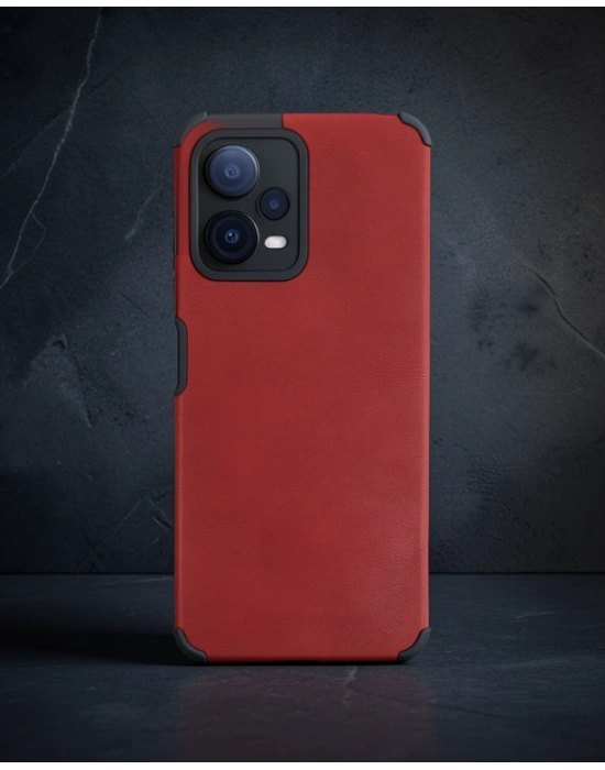 Xiaomi Redmi Note 12 5g Kılıf Loop Deri Silikon - Kırmızı