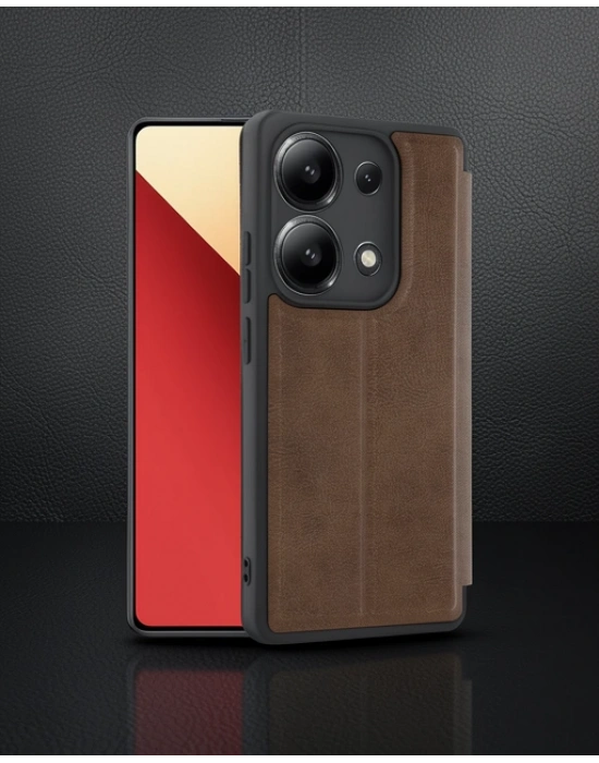 Xiaomi Redmi Note 13 4g Kılıf Flip Cover - Taba