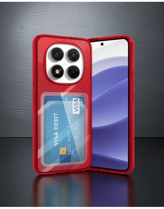 Xiaomi Redmi Note 14 Pro 5g Kılıf Kart Şeffaf Silikon - Şeffaf