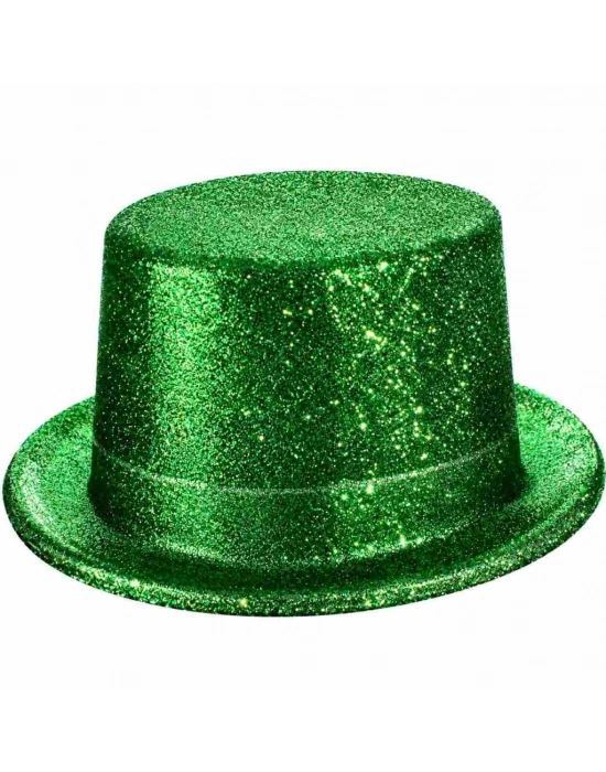 Yeşil Simli Glitter Silindir Parti Şapkası