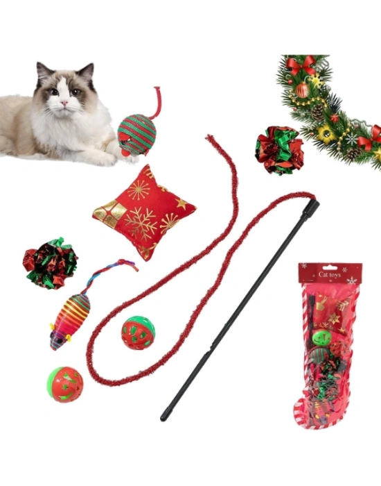 Yılbaşı Konseptli Kedi Oyuncak Seti