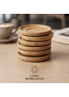 12 Parça Çay Seti - Bambu Bardak Altığı - Çift Cidarlı Cam - 150 ml