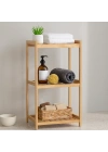 3 Katlı Çok Amaçlı Ahşap Bambu Raf Organizer 36x32x80 cm