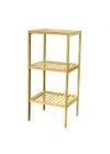 3 Katlı Çok Amaçlı Ahşap Bambu Raf Organizer 36x32x80 cm