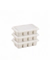 3lü Mini Buz Kalıbı - Küp Şekilli - Kapaklı - Plastik