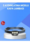 300 Lümen Sensörlü LED Kafa Lambası USB Şarjlı SOS Modlu