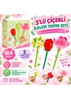 3’lü Çiçekli Kalem Yapım Seti 104 Parça