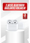 3.Nesil İOS Android Uyumlu Bluetooth 5.0 Beyaz Çağrı Cevaplama
