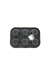 6 Gözlü Siyah Metal Muffin Kalıbı
