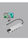 USB‑C Çoklu Bağlantı Merkezi – 5 Gbps, 100‑240 V, Sağlam Eloksal Tasarım