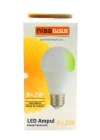 9+2W E27 Beyaz-yeşil Led Ampul