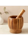 Ahşap Bambu Havan (Sarımsak Dövecek) 8 cm