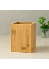 Ahşap Bambu Kaşıklık Organizer 9x9 cm