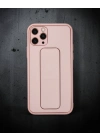 Apple İphone 11 Pro Max Kılıf Coco Deri Standlı Kapak - Pembe