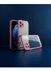 Apple İphone 11 Pro Max Kılıf Miami Şeffaf Silikon - Fuşya