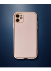Apple İphone 12 Kılıf Coco Deri Silikon Kapak - Pudra