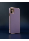Apple İphone 12 Kılıf Volet Silikon - Mor