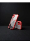 Apple İphone 12 Mini Kılıf Miami Şeffaf Silikon - Kırmızı