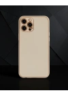 Apple İphone 12 Pro Kılıf Coco Deri Silikon Kapak - Gold