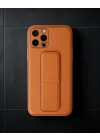 Apple İphone 12 Pro Kılıf Coco Deri Standlı Kapak - Turuncu