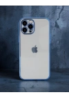 Apple İphone 12 Pro Kılıf Razer Lensli Silikon - Açık Mavi