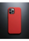 Apple İphone 12 Pro Max Kılıf Asya Deri Silikon - Kırmızı