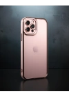 Apple İphone 12 Pro Max Kılıf Liva Lens Silikon - Rose