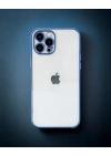 Apple İphone 12 Pro Max Kılıf Razer Lensli Silikon - Açık Mavi