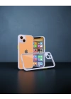 Apple İphone 13 Mini Kılıf Miami Şeffaf Silikon - Lila