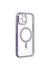 Apple iPhone 13 Pro Max Kılıf Magneticsafe Lazer Silikon - Mor