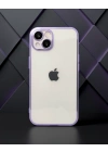 Apple İphone 14 Kılıf Razer Lensli Silikon - Mor
