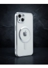 Apple İphone 14 Plus Kılıf Magneticsafe Lazer Silikon - Gümüş