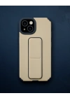 Apple İphone 14 Plus Kılıf Mega Standlı Silikon - Gold