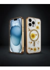 Apple İphone 14 Pro Kılıf Daisy Simli Magsafe Kapak - Gold