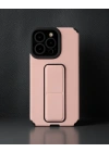 Apple İphone 14 Pro Kılıf Mega Standlı Silikon - Pudra
