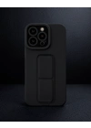 Apple İphone 14 Pro Kılıf Mega Standlı Silikon - Siyah