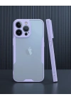 Apple İphone 14 Pro Max Kılıf Platin Silikon - Lila