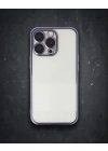 Apple İphone 14 Pro Max Kılıf Razer Lensli Silikon - Mor