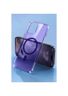 Apple iPhone 14 Pro Max Kılıf Tron Şeffaf Magsafe Kapak - Derin Mor